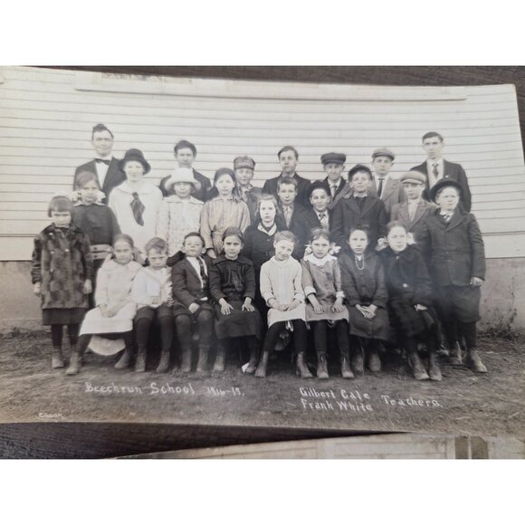 5 VTG Early 1900s School Group Photo Postcard Teachers & Students Sepia-Toned - Picture 2 of 13